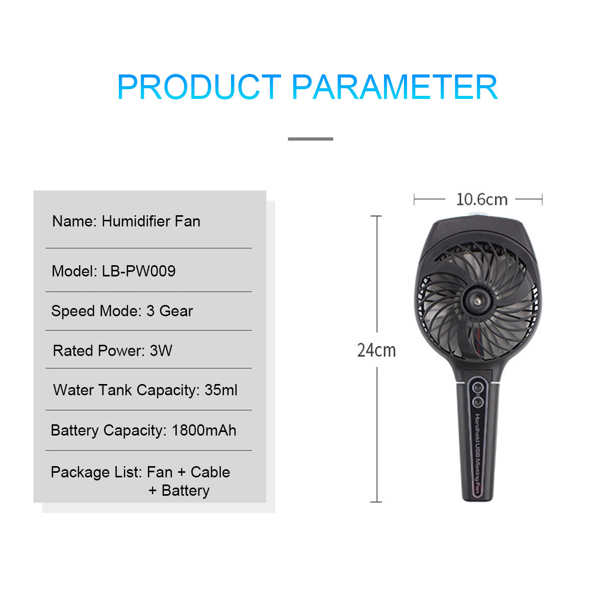 35mL-1800mAh-Portable-Mist-Spray-Cooling-Fan-Handheld-Humidifying-Mini-Fan-3-Speed-USB-Charging-Fan-1521075