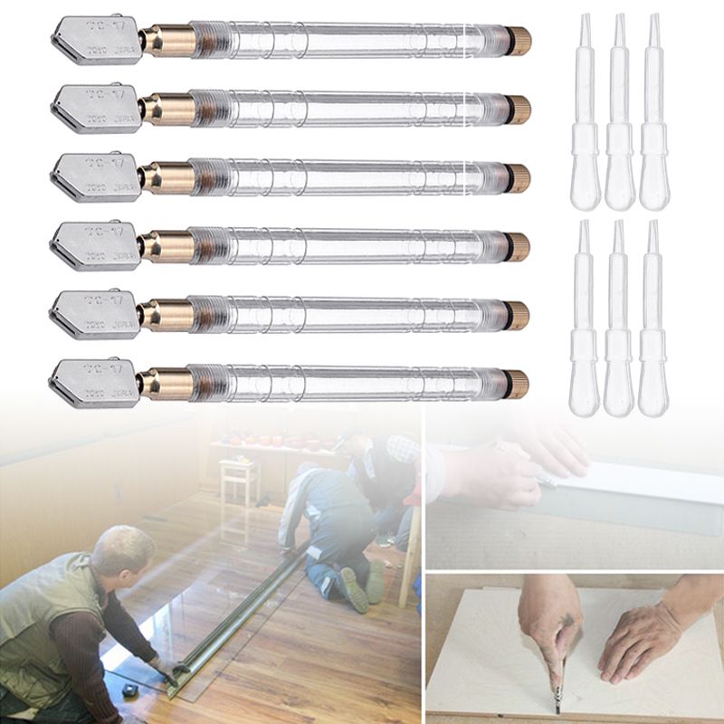 6Pcs-TOYO-Glass-Cutter-TC-17-Plastic-Handle-Straight-Cutting-Tool-Self-oiling-1404175