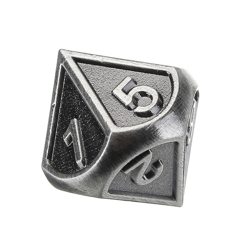 Embossed-Steel-7-Pcs-Multisided-Dice-Heavy-Metal-Polyhedral-Dice-Set-w-Bag-1259842