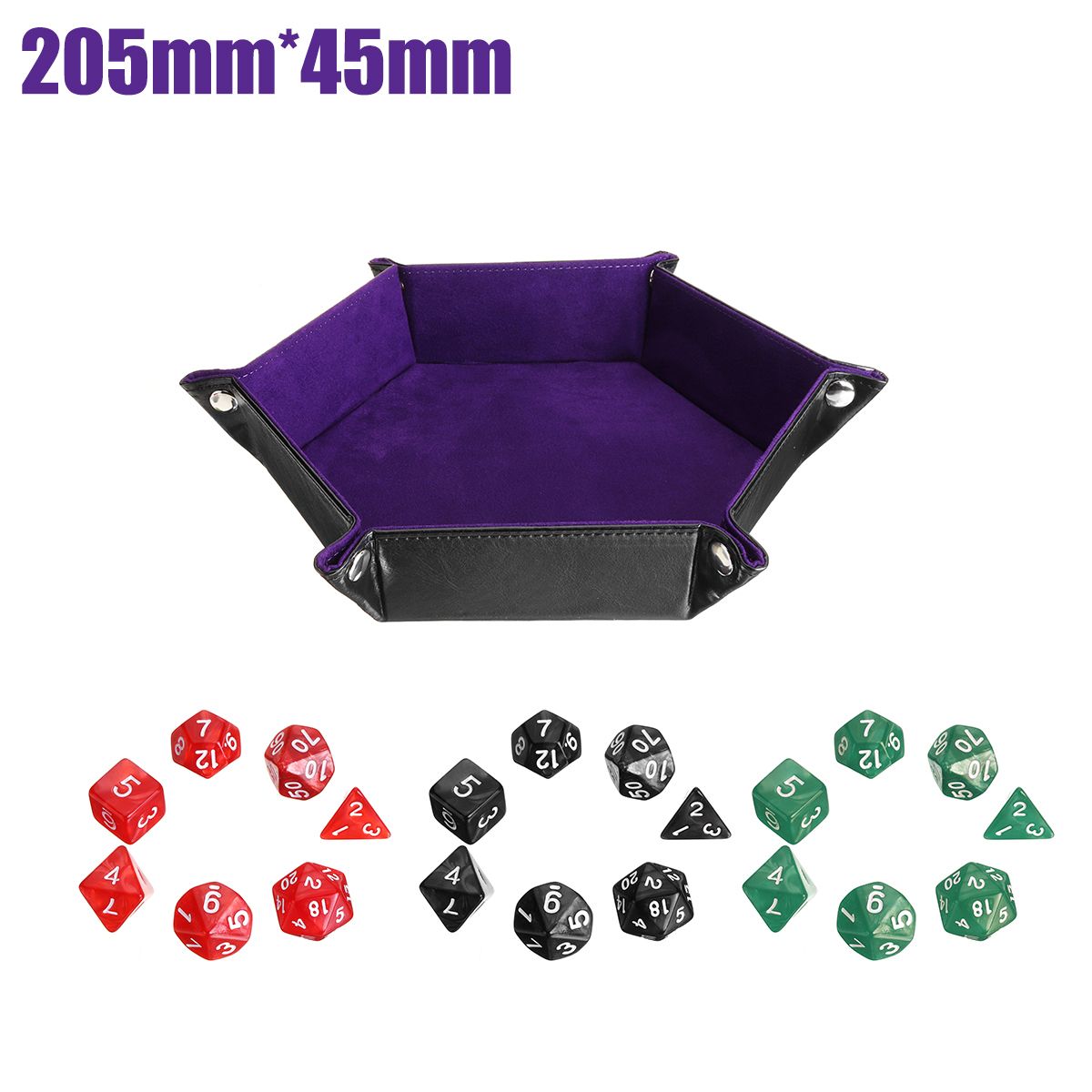 Multisided-Dices-Set-Holder-Polyhedral-Dices-Purple-PU-Leather-Tray-for-RPG-1373171