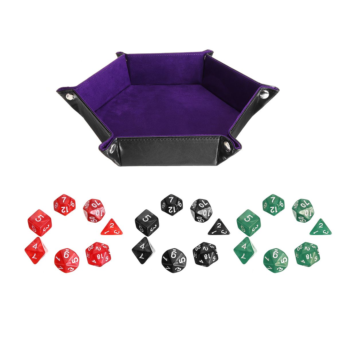 Multisided-Dices-Set-Holder-Polyhedral-Dices-Purple-PU-Leather-Tray-for-RPG-1373171