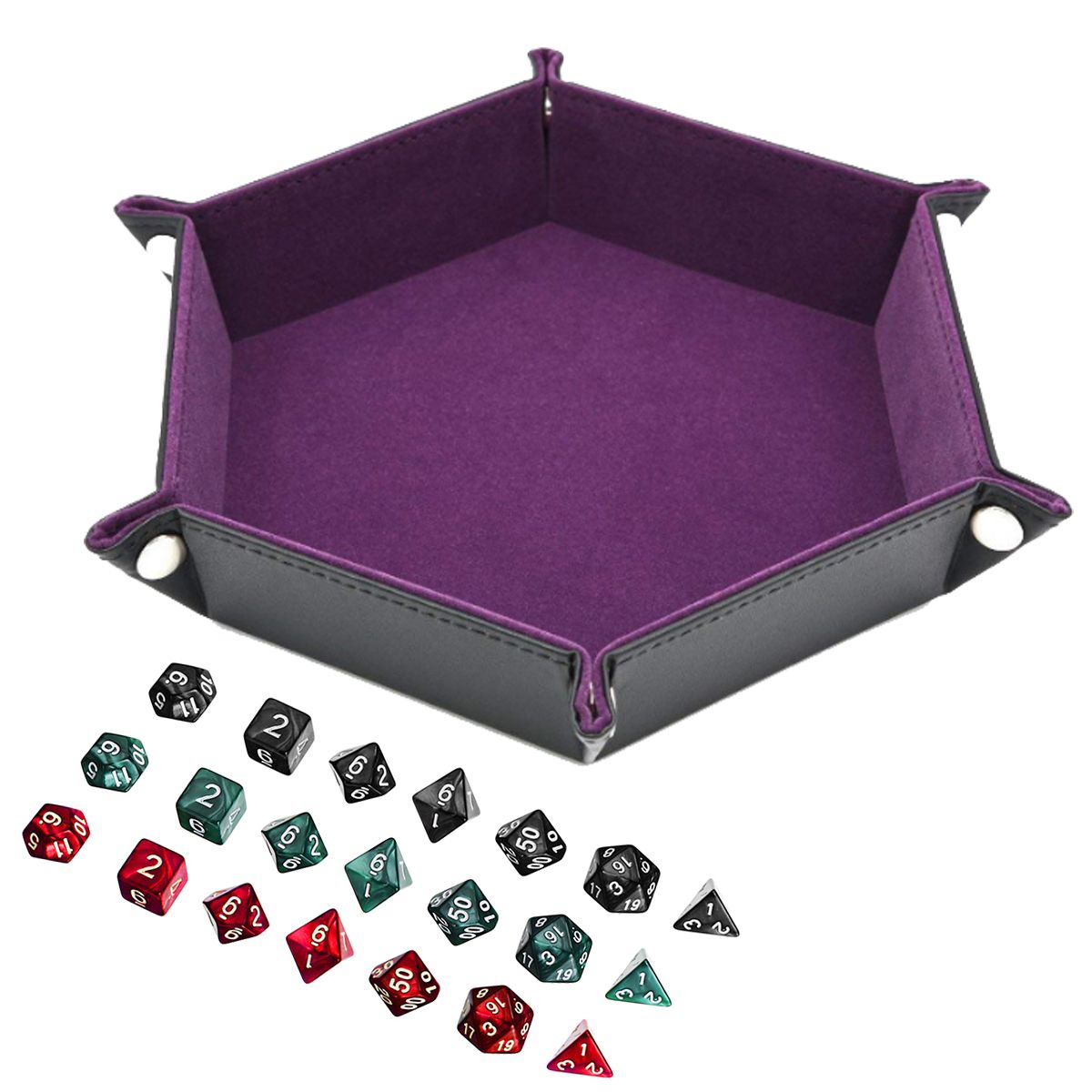 Multisided-Dices-Set-Holder-Polyhedral-Dices-Purple-PU-Leather-Tray-for-RPG-1373171