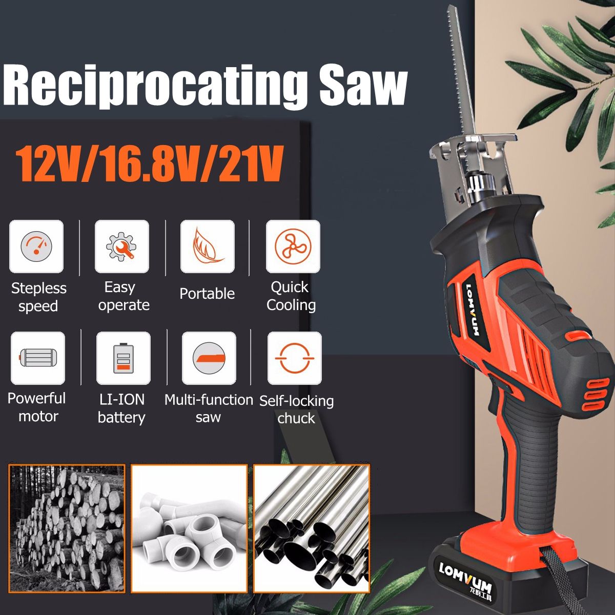 12V168V21V-Reciprocating-Saw-Kit-2-Lithium-Batteries-1-Charger-Electric-Saw-Wood-Work-Stepless-Speed-1478587