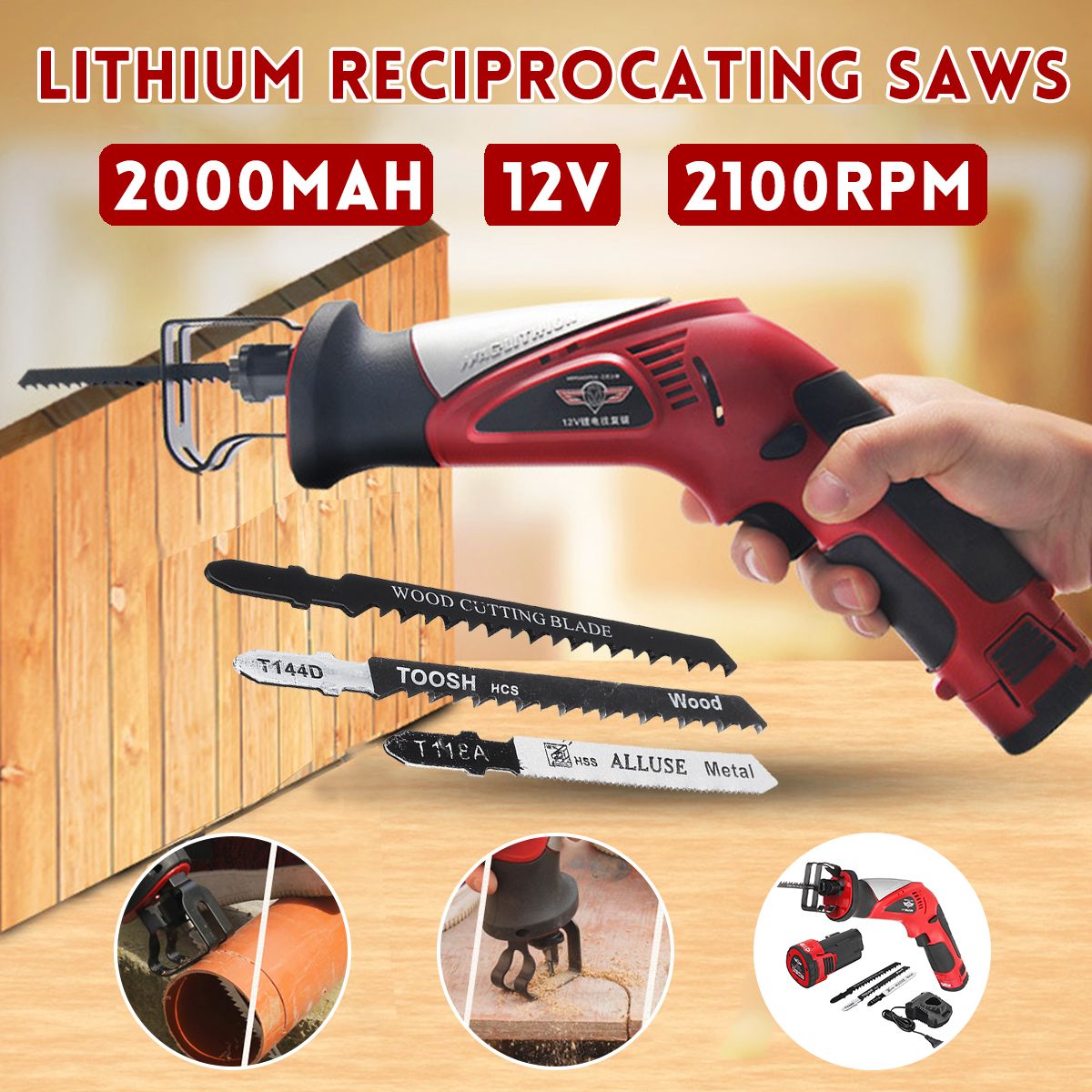 2000mAh-Li-Ion-12V-Cordless-Electric-Reciprocating-Saw-Rechargeable-For-BOSCHT118A-T127D-1583617