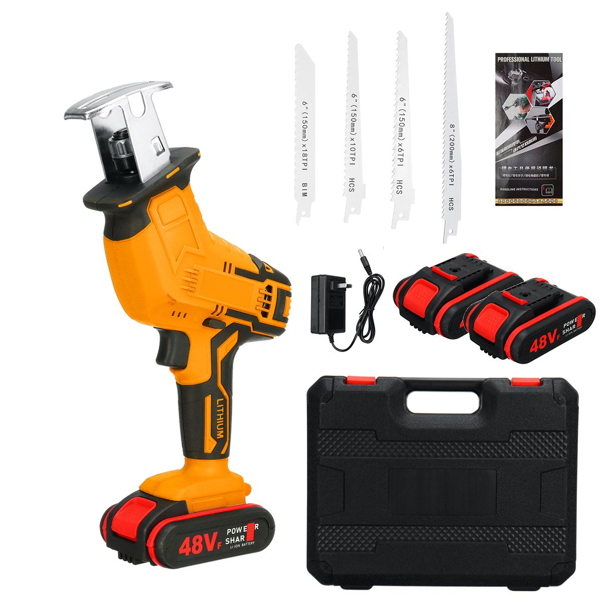 48V-Cordless-Reciprocating-Saw-With-Battery-Charger-recip-Sabre-Saw-New-Power-Tool-1734472