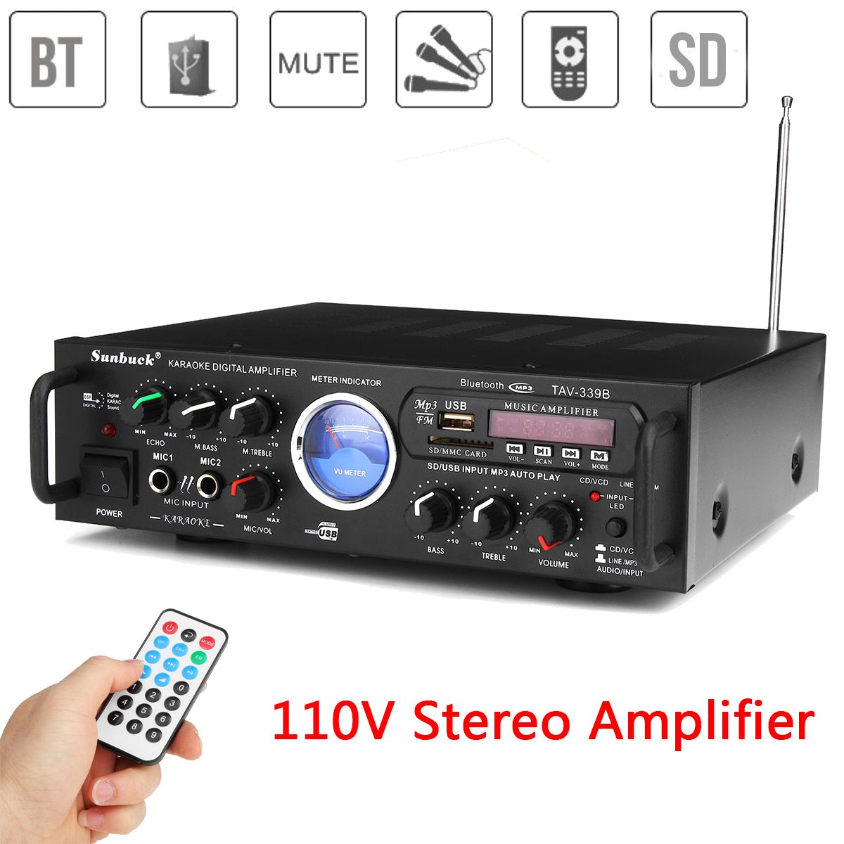 Sunbuck-TAV-339B-110V-bluetooth-600w-Karaoke-Power-Stero-Amplifier-With-VU-Meter-FM-2-Ch-USB-SD-1252354