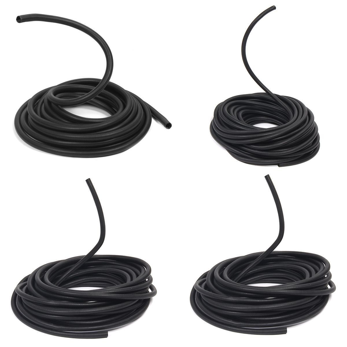 100Ft-Split-Wire-Loom-Conduit-Sleeve-Tube-Polyethylene-Black-Heat-Resistant-1172783