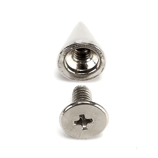 100PCS-DIY-Silver-Metal-Studs-Cone-Punk-Spikes-Spots-Rivet-107mm-1085251