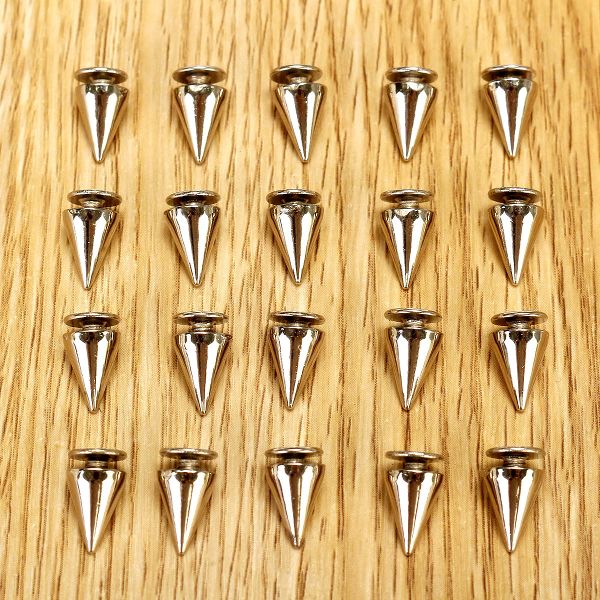 100PCS-DIY-Silver-Metal-Studs-Cone-Punk-Spikes-Spots-Rivet-107mm-1085251