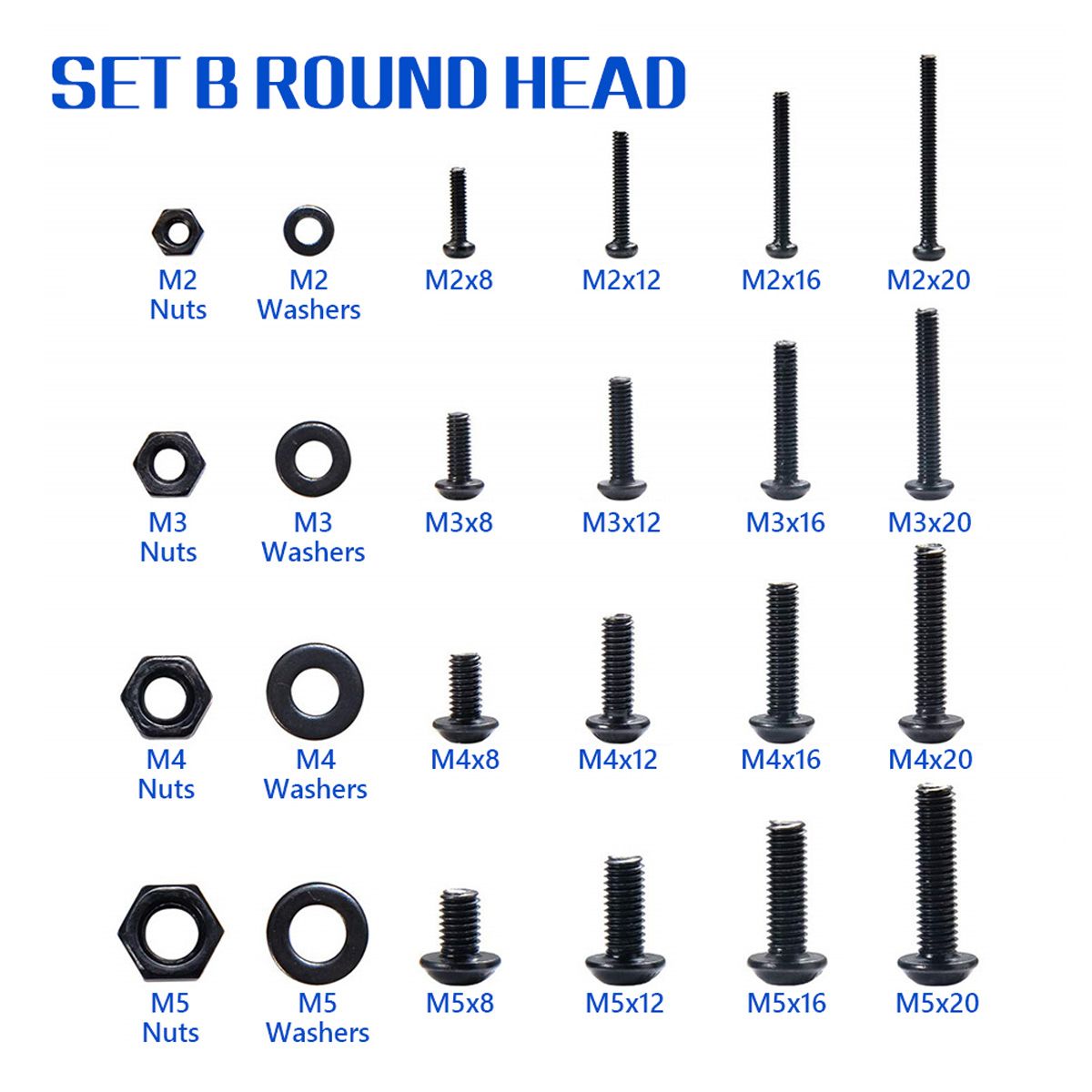 1060Pcs-M2-M3-M4-M5-Socket-Cap-Round-Button-Head-Bolt-Screws-Hex-Nut-Washer-Set-1761632