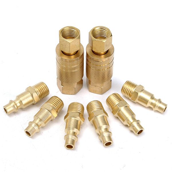 10Pcs-14inch-NPT-Brass-Coupler-Adapter-Quick-Disconnect-Hose-Fittings-1076483