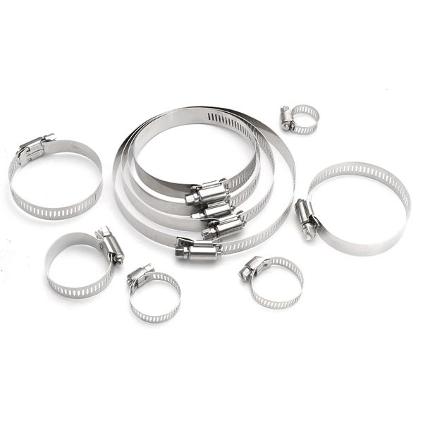 10Pcs-6mm-114mm-Stainless-Steel-Hose-Pipe-Clips-Clamps-Fasteners-Assorted-1123024