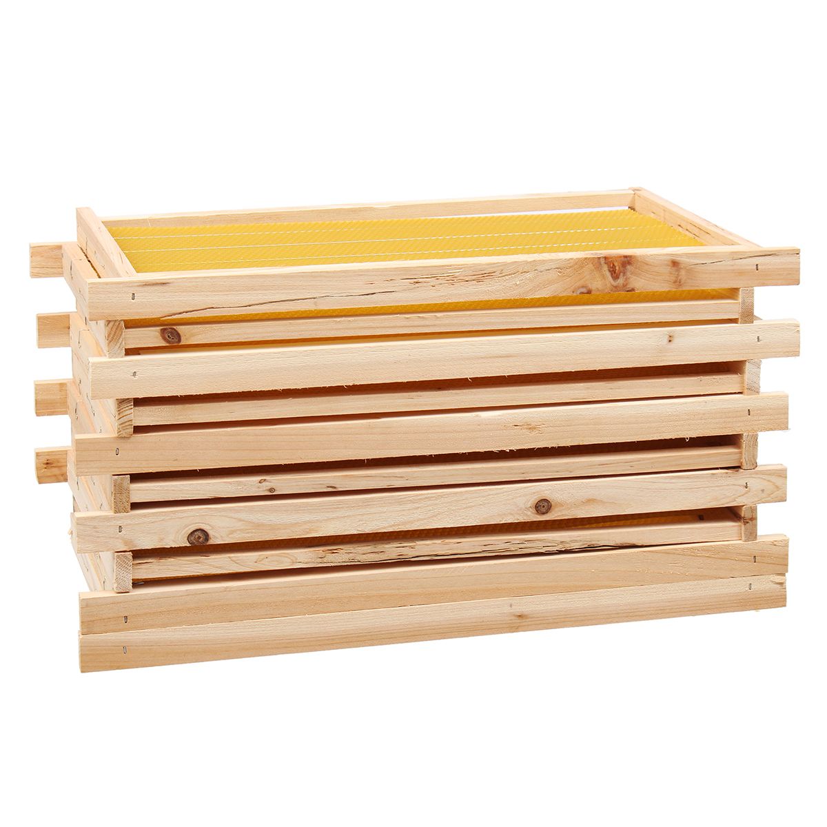 10Pcs-Bees-Wax-Foundation-Sheets-Wood-Beekeeping-Pine-Beehive-Frame-49X235-cm-1711709