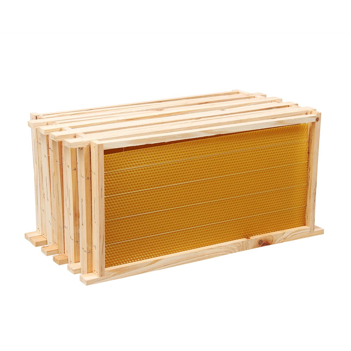 10Pcs-Bees-Wax-Foundation-Sheets-Wood-Beekeeping-Pine-Beehive-Frame-49X235-cm-1711709