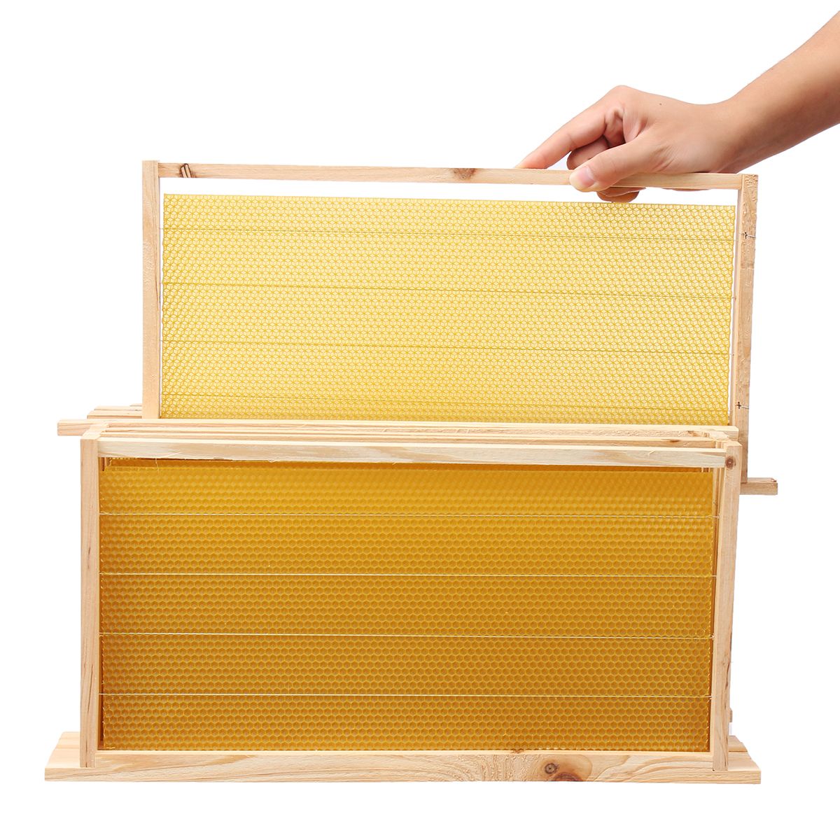 10Pcs-Bees-Wax-Foundation-Sheets-Wood-Beekeeping-Pine-Beehive-Frame-49X235-cm-1711709