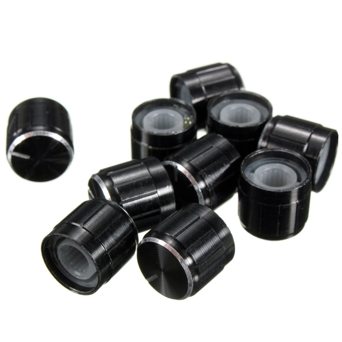 10Pcs-Black-Volume-Control-Knob-For-6mm-Knurled-Shaft-Potentiometer-Rotary-Knobs-1322972