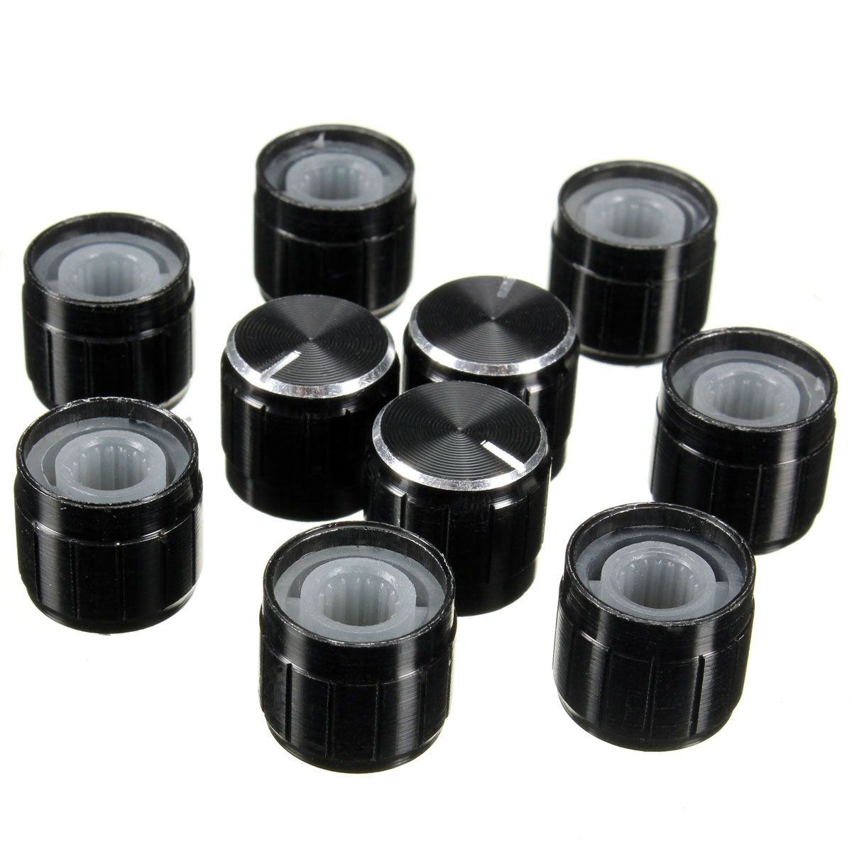 10Pcs-Black-Volume-Control-Knob-For-6mm-Knurled-Shaft-Potentiometer-Rotary-Knobs-1322972