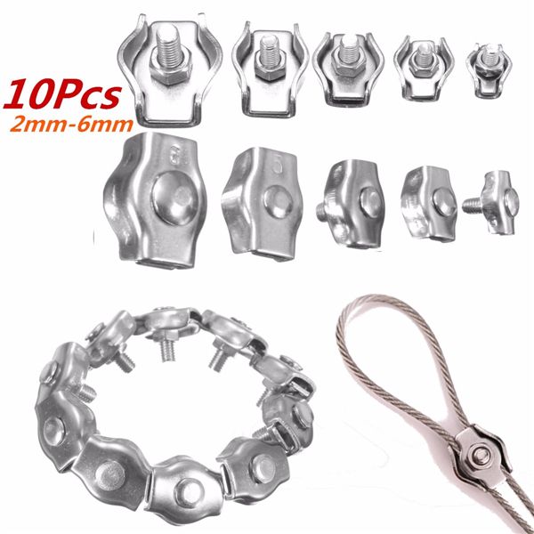 10Pcs-Clip-Stainless-Steel-Wire-Rope-Simple-Grips-Cable-Clamps-Caliper-2mm-6mm-1071463