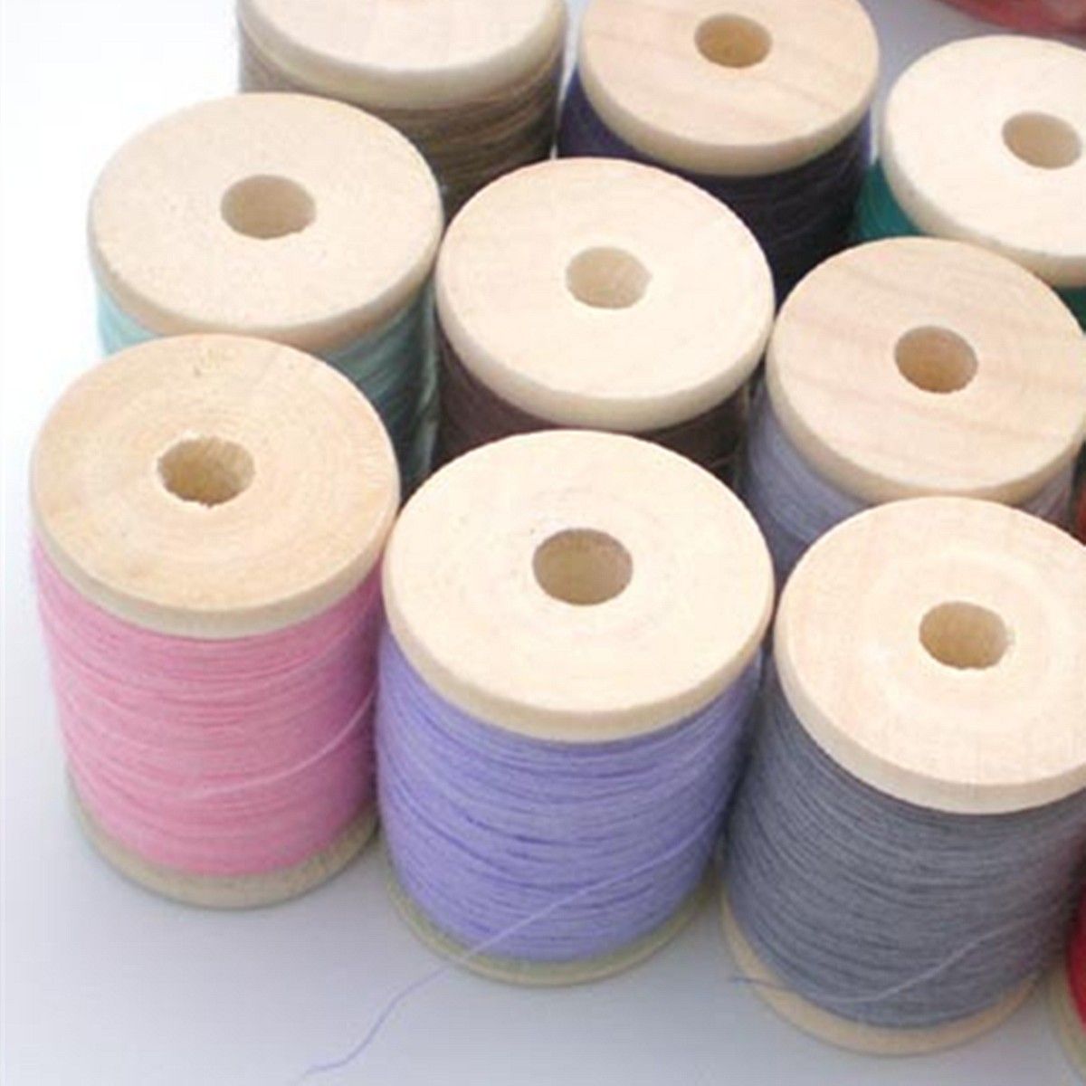 10Pcs-Vintage-Style-Wooden-Bobbins-Spools-Reels-For-Sewing-Ribbons-Twine-Crafts-1039882