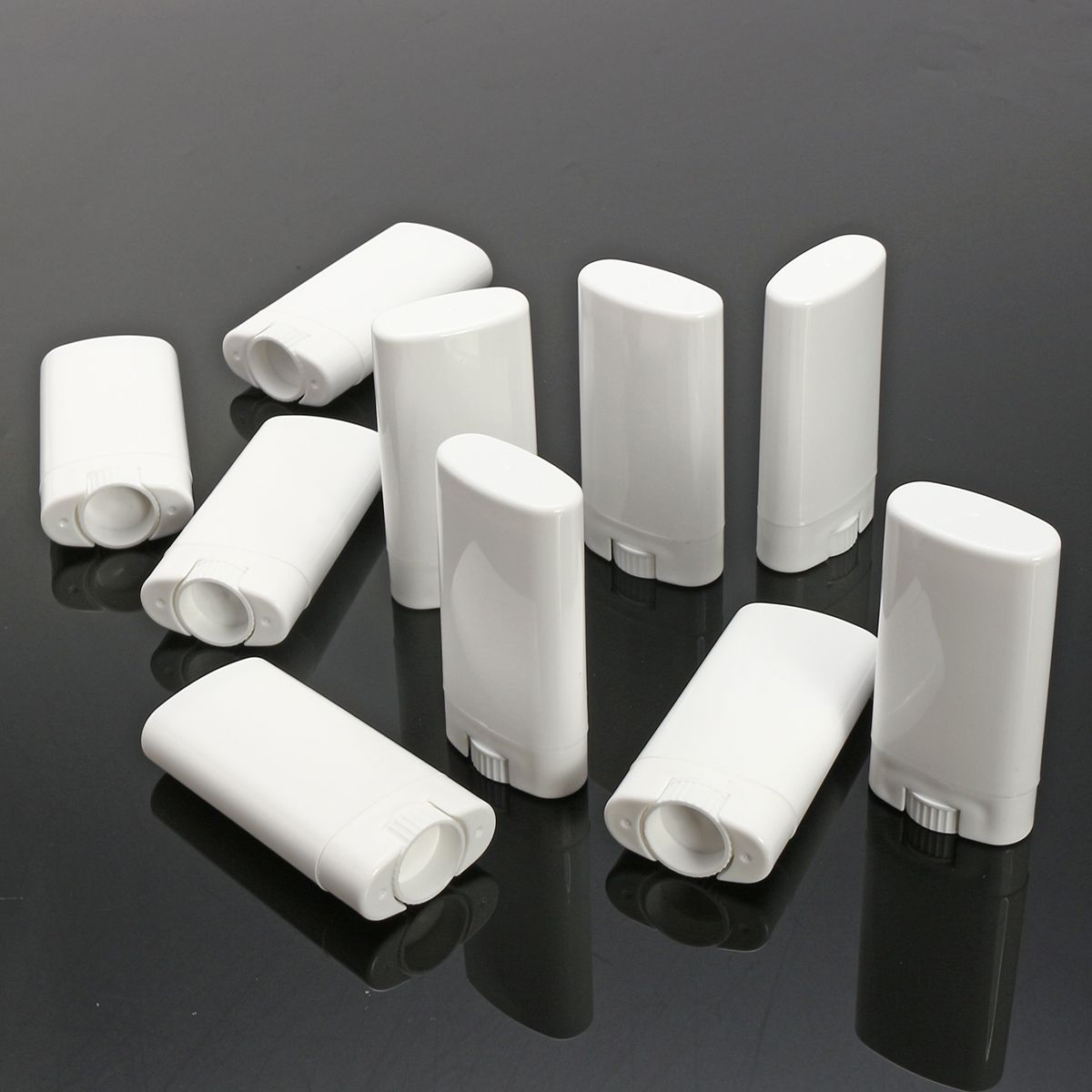 10Pcs-White-Empty-Deodorant-Containers-Refillable-Oval-Lip-Balm-Twist-Up-Tube-with-Lid-Caps-1267414