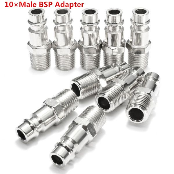 10pcs-14inch-MaleFemale-BSP-Adapter-Compressed-Air-Quick-Coupling-Hose-1081719