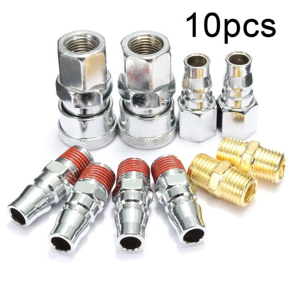 10pcs-Steel-14inch-BSP-Adapter-Compressed-Air-Quick-Coupling-Hose-1081871