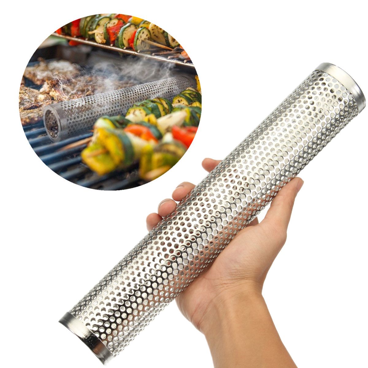 12-Inch-Round-BBQ-Smoker-Wood-Pellet-Grill-Hot-Cold-Smoke-Generator-Smoking-Mesh-Tube-1219265