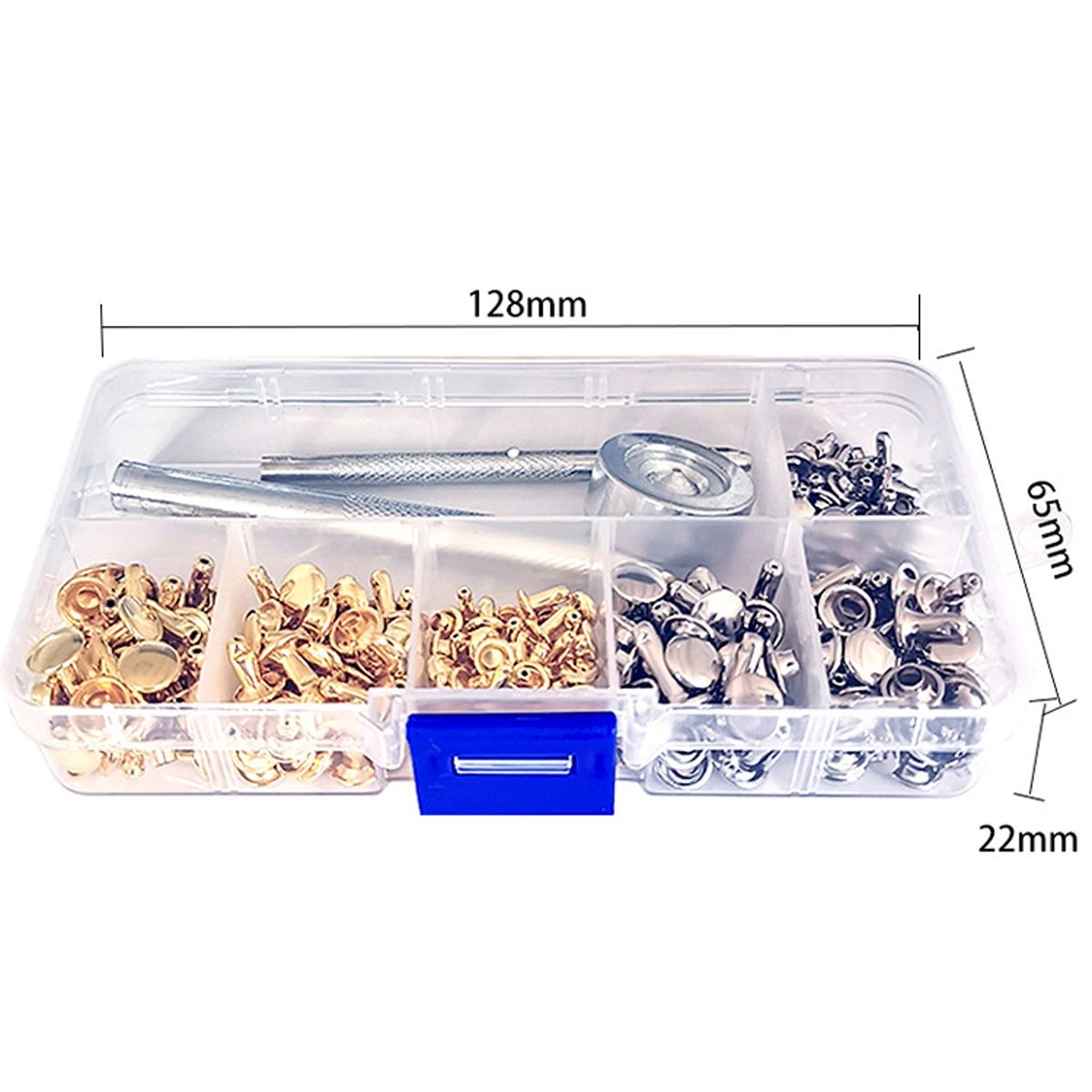 120Pcs-Double-Cap-Rivets-Tool-Kit-Metal-Studs-Hat-Bag-Leather-Clothes-Craft-1710700