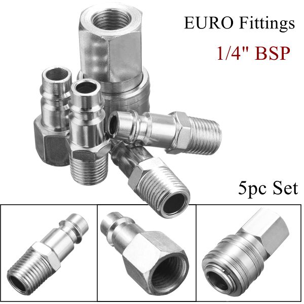 14-EURO-Air-BSP-Hose-Compressor-Tail-Airline-Fitting-Quick-Connector-Release-1082845