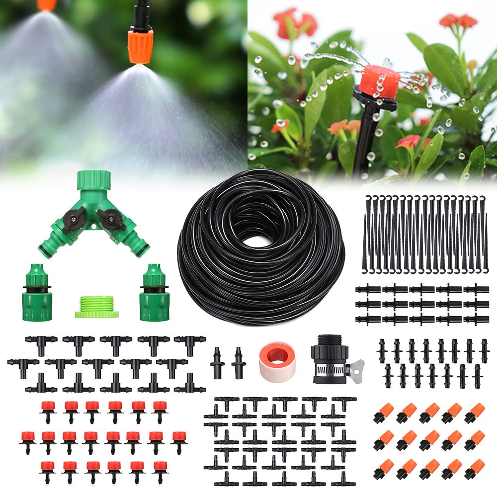 157Pcs-Micro-Drip-Irrigation-System-Plant-Self-Watering-Garden-40M-Hose-Kit-1304770