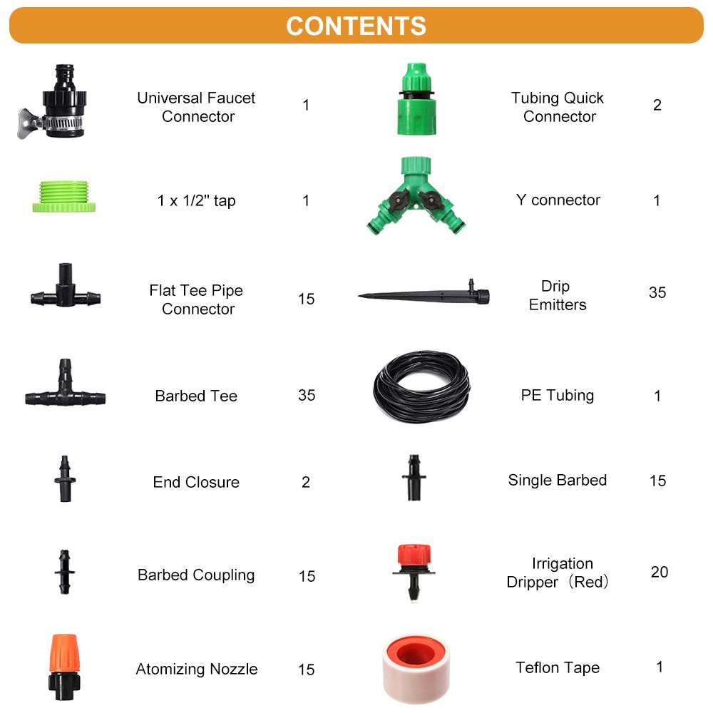 157Pcs-Micro-Drip-Irrigation-System-Plant-Self-Watering-Garden-40M-Hose-Kit-1304770