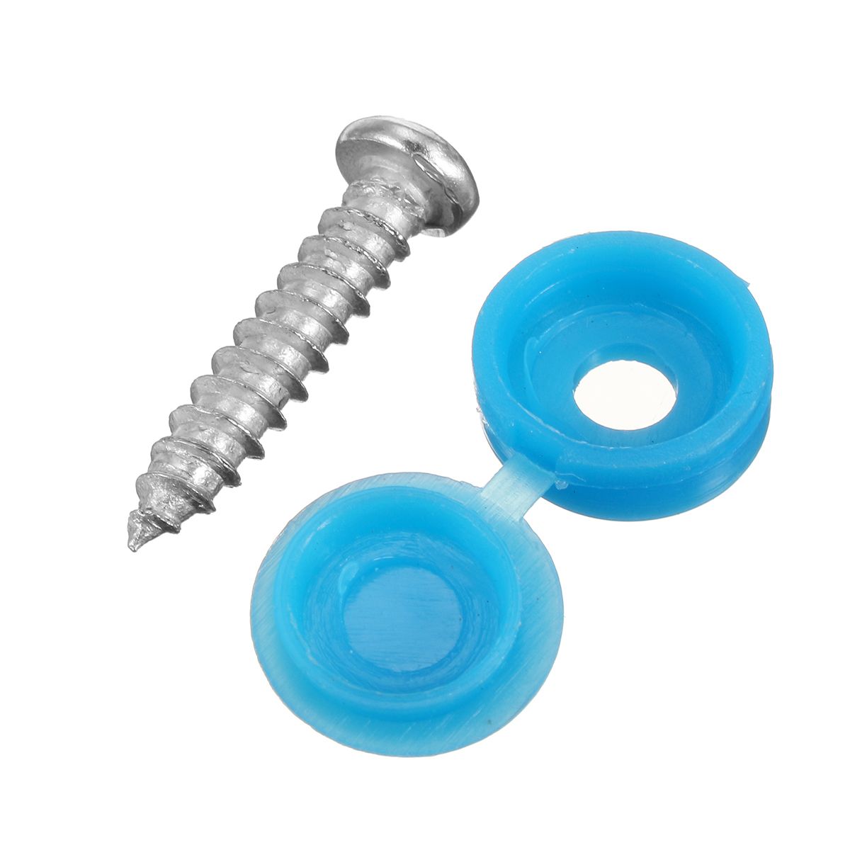 16Pcs-Licence-Number-Plate-Phillips-Self-Tapping-Screw-with-Hinged-Blue-Cover-Caps-1200608