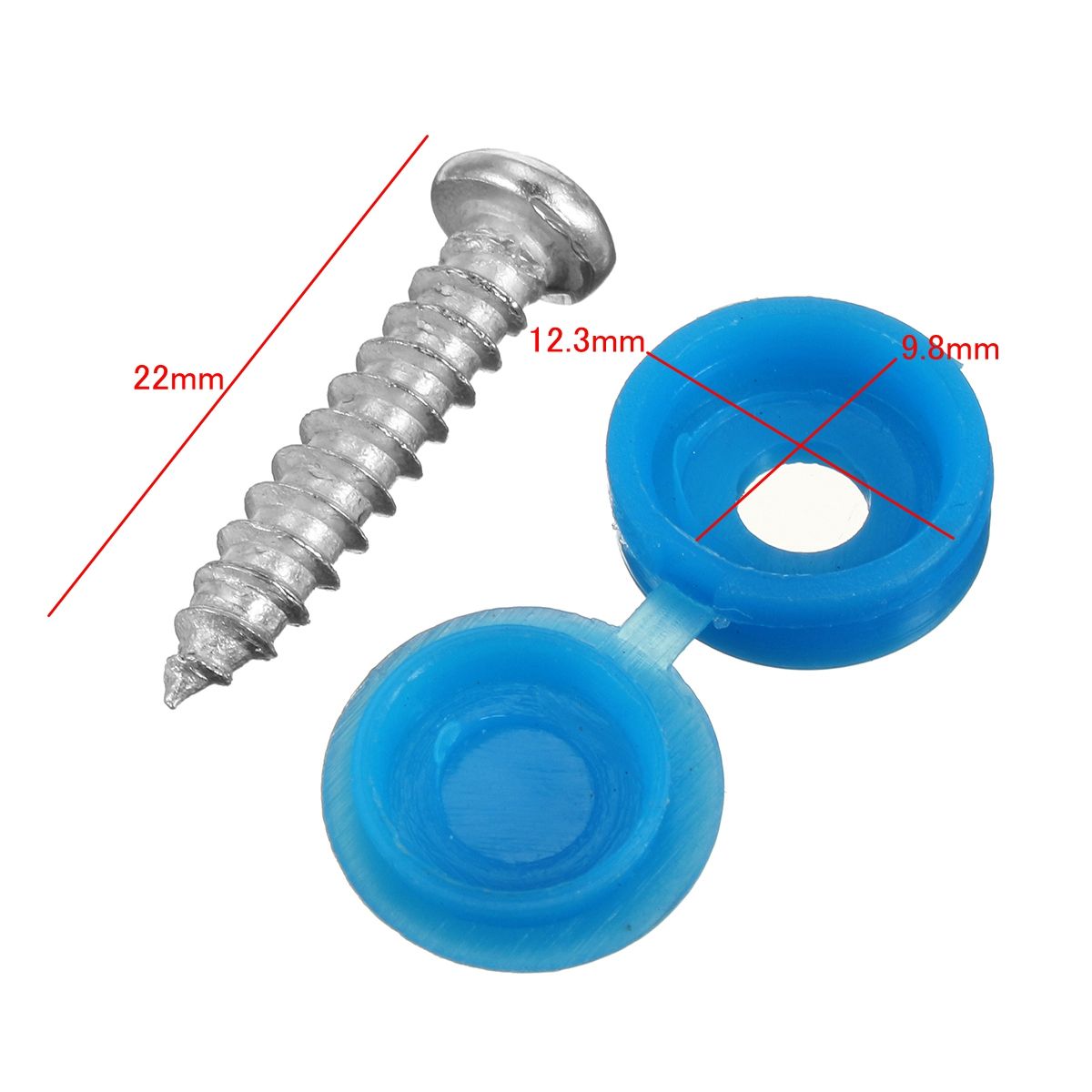 16Pcs-Licence-Number-Plate-Phillips-Self-Tapping-Screw-with-Hinged-Blue-Cover-Caps-1200608