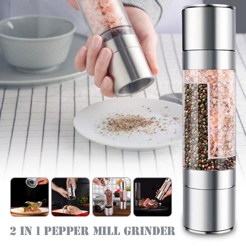 2-in-1-Premium-Stainless-Steel-Glass-Salt-amp-Pepper-Mill-Grinder-Kitchen-Accessories-1534118