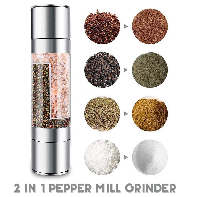 2-in-1-Premium-Stainless-Steel-Glass-Salt-amp-Pepper-Mill-Grinder-Kitchen-Accessories-1534118