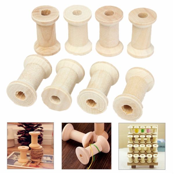 20Pcs-Vintage-Wooden-Sewing-Machine-Bobbins-Spools-Reels-1068056