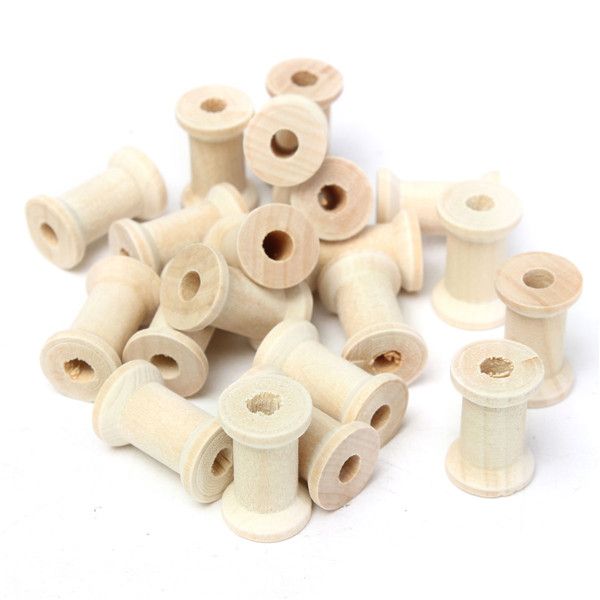 20Pcs-Vintage-Wooden-Sewing-Machine-Bobbins-Spools-Reels-1068056