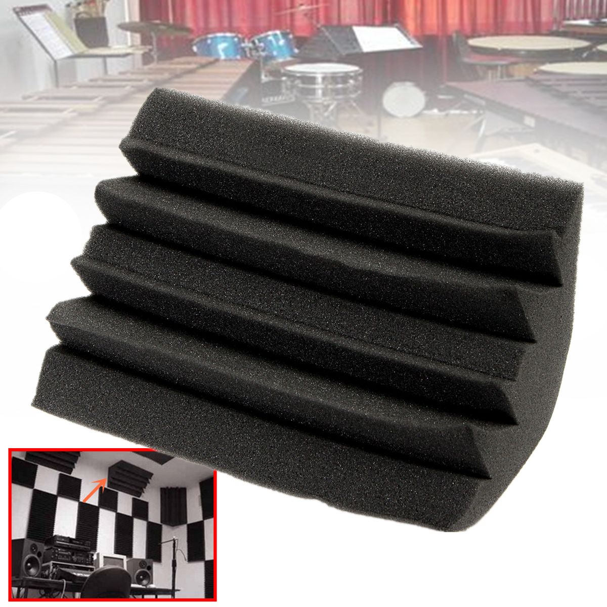 24x12x12cm-Acoustic-Foam-Sponge-Bass-Trap-Corner-Wall-Studio-Soundproof-Sound-Absorption-1172738