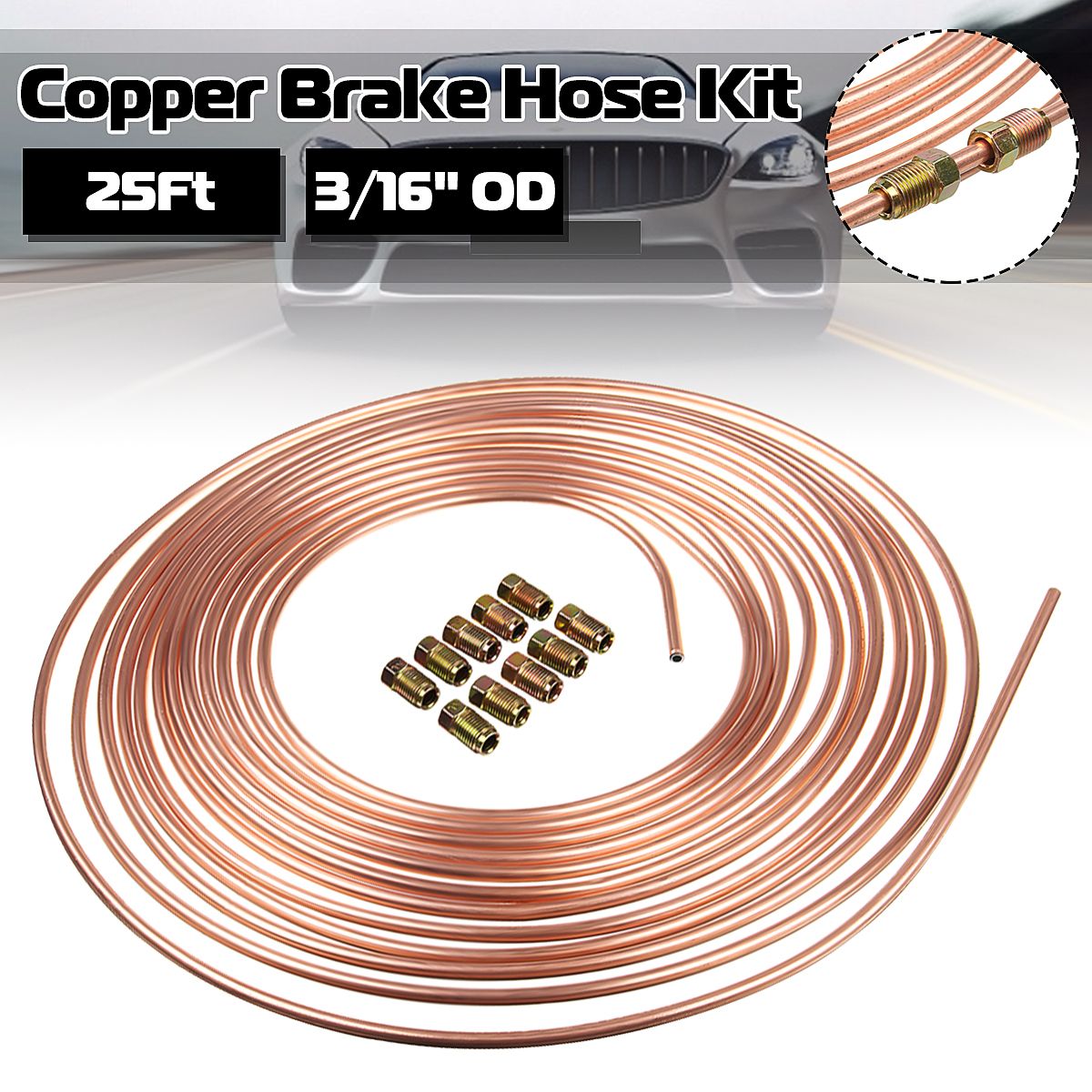 25ft-Copper-Brake-Line-Pipe-Hose-Kit-10-Male-amp-10-Female-Nuts-Joiner-Joint-316-Union-1543210