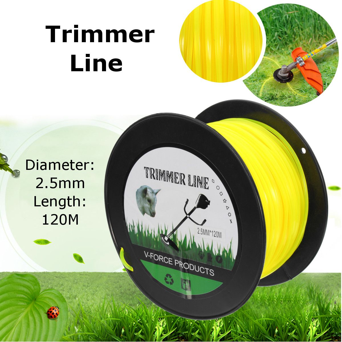 25mm-x-120m-Strimmer-Trimmer-Line-Brushcutter-Wire-Nylon-Cord-Mower-Rope-Tools-Kit-1356535