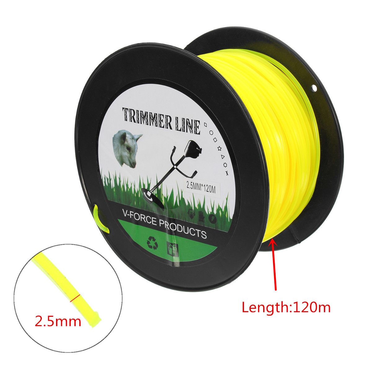 25mm-x-120m-Strimmer-Trimmer-Line-Brushcutter-Wire-Nylon-Cord-Mower-Rope-Tools-Kit-1356535