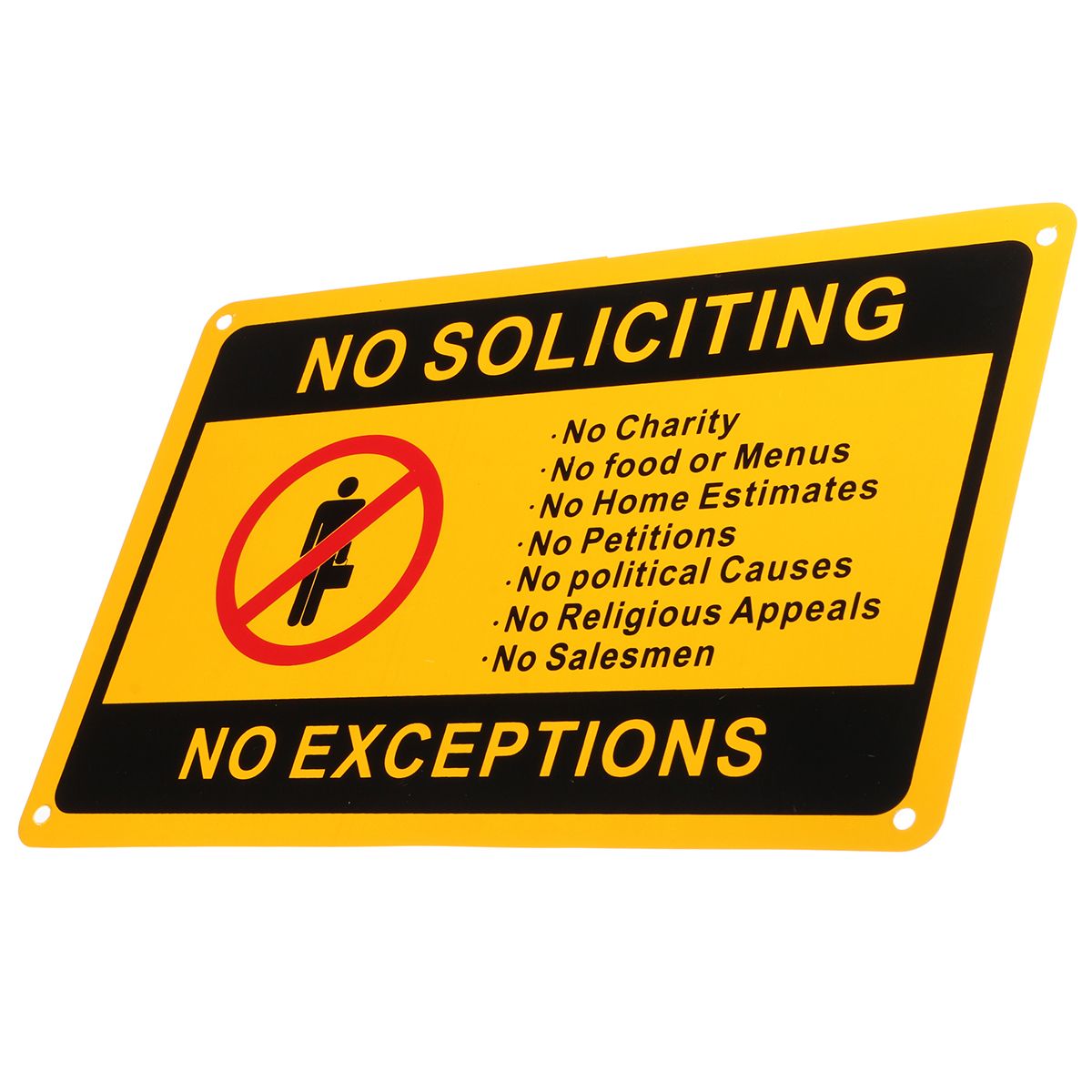 28x18cm-No-Soliciting-No-Exceptions-Front-Door-Sign-Security-Warning-Sticker-Waterproof-1386793