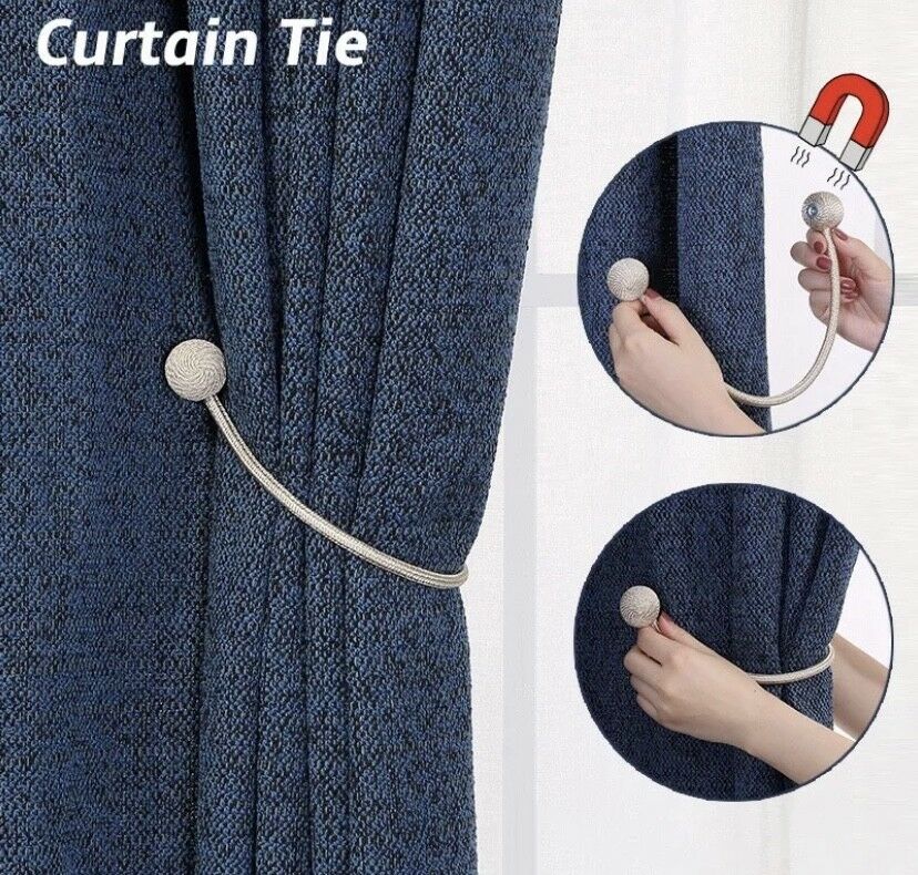 2Pack-Magnetic-Ball-Curtain-Tiebacks-Tie-Backs-Buckle-Clips-Holdbacks-4-Colours-1708452