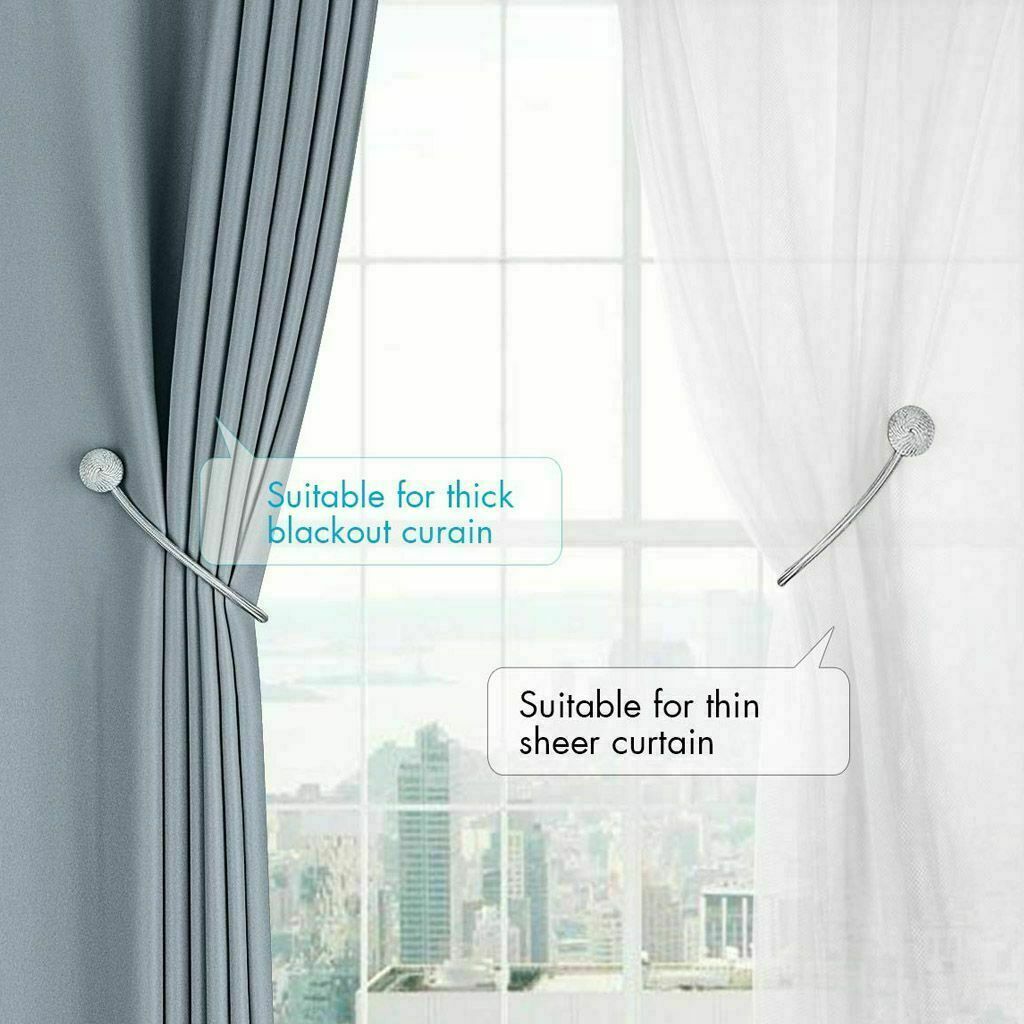 2Pack-Magnetic-Ball-Curtain-Tiebacks-Tie-Backs-Buckle-Clips-Holdbacks-4-Colours-1708452