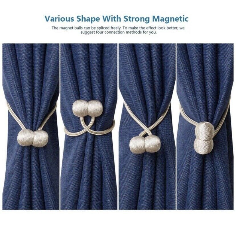 2Pack-Magnetic-Ball-Curtain-Tiebacks-Tie-Backs-Buckle-Clips-Holdbacks-4-Colours-1708452