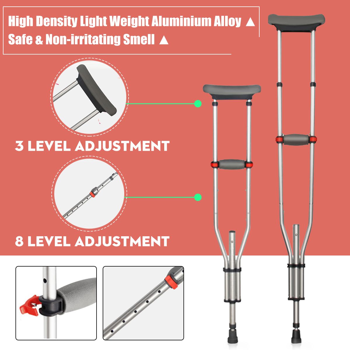 2Pcs-Adjustable-Height-Underarm-Crutched-Aluminium-Alloy-Material-Walking-Stick-Tools-Kit-1395967