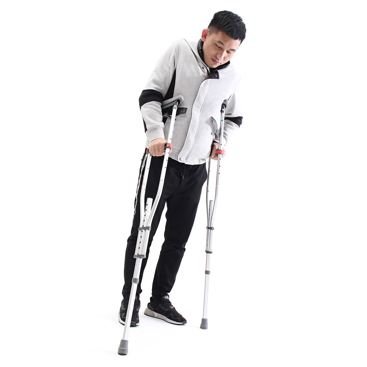 2Pcs-Adjustable-Height-Underarm-Crutched-Aluminium-Alloy-Material-Walking-Stick-Tools-Kit-1395967