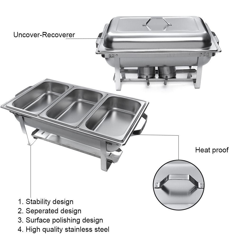 3-Plates-Chafing-Dish-Tray-Buffet-Heating-Stove-Caterer-Warmer-Stainless-Steel-1525766