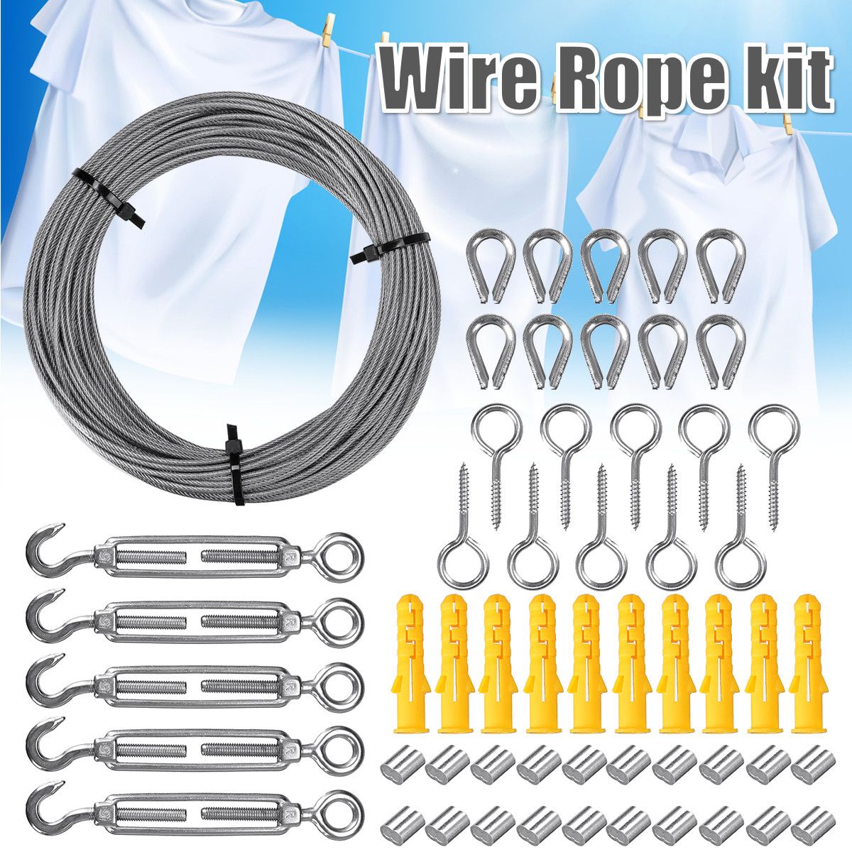 30m-Heavy-Duty-Wire-Rope-Cable-Hooks-Stainless-Steel-Turnbuckle-Cord-Hanging-Kit-1724236