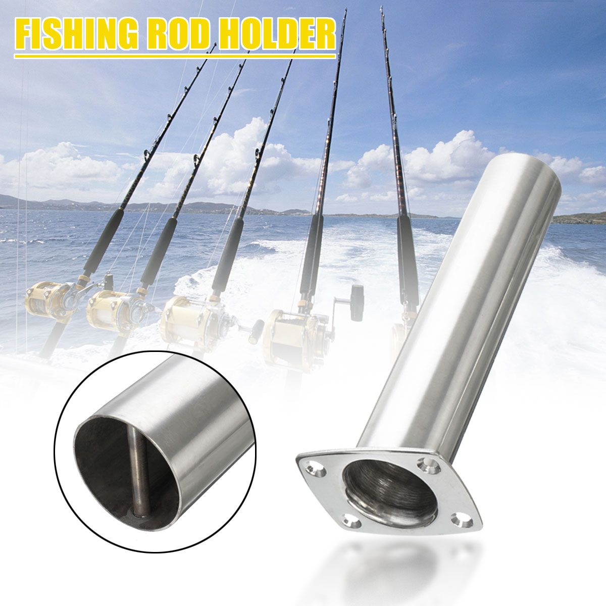 316-Stainless-Steel-Fishing-Rod-Holder-Flush-Mount-Polished-90-Degree-Narrow-Top-1374062